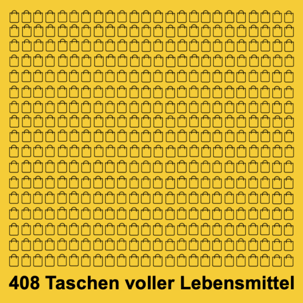 Visualisierung: 408 Taschen voller Lebensmittel