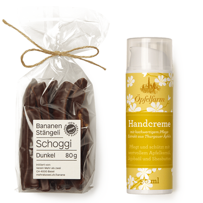 Bananenstängeli Schoggi dunkel & Handcreme klein